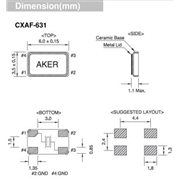 AKER晶振,CXAF?631晶振,無源四腳晶振 AKER晶振,CXAF?631晶振,無源四腳晶振